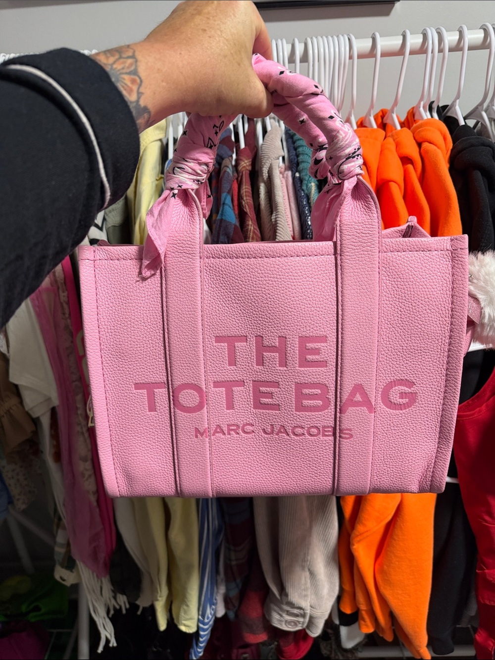 Marc Jacobs Pink pebbled medium tote bag